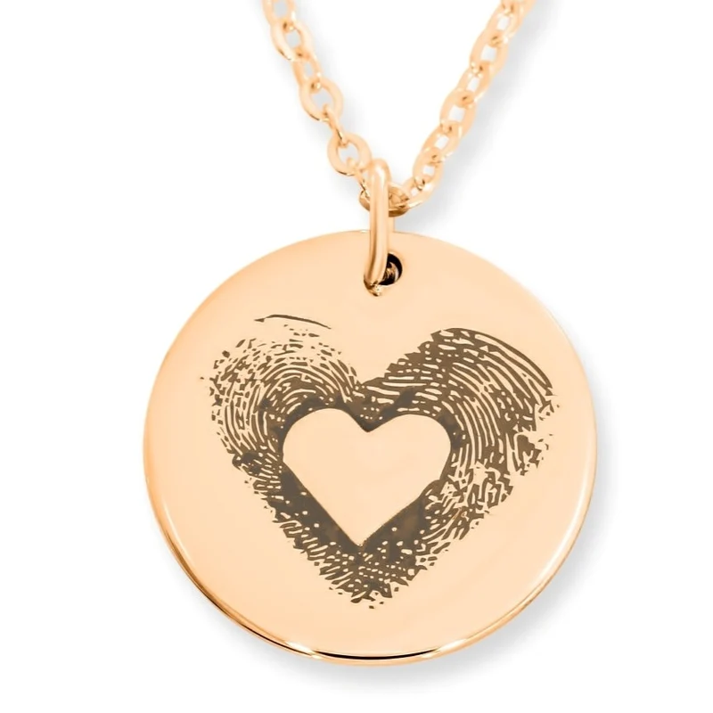 FINGERABDRUCK KETTE GRAVUR SCHMUCK 925 SILBER ROSÉ VERGOLDET ANDENKEN KETTE