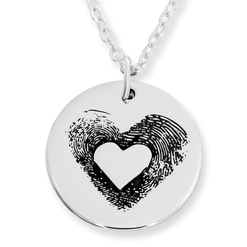 HALSKETTE ANHÄNGER MIT FINGERABDRUCK GESCHENK ZUR GEBURT SCHMUCK FÜR MAMA OMA