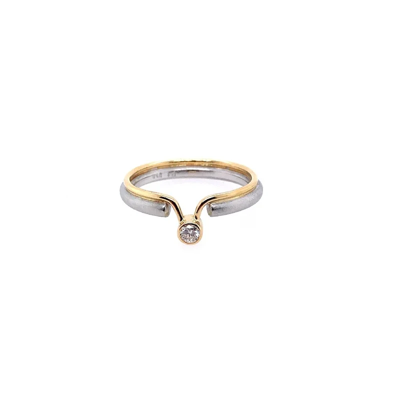 Platin Ring Bicolor mit Brillanten