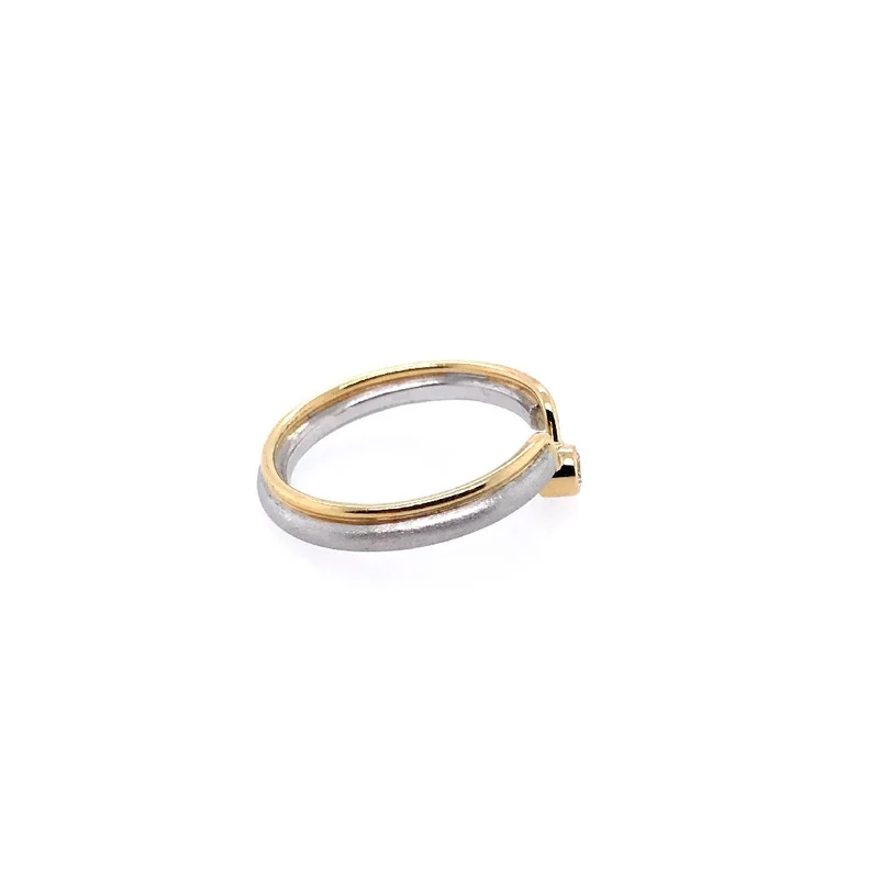 Platin Ring Bicolor mit Brillanten