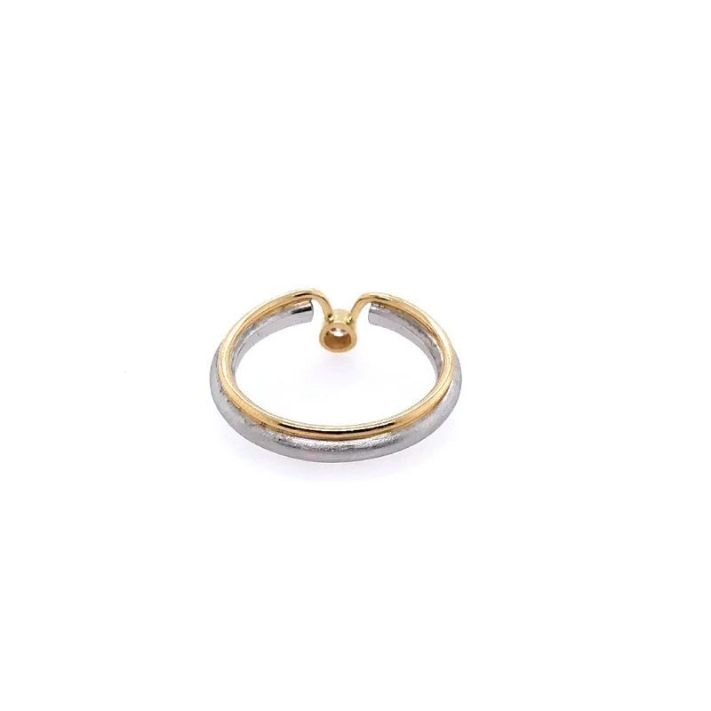 Platin Ring Bicolor mit Brillanten