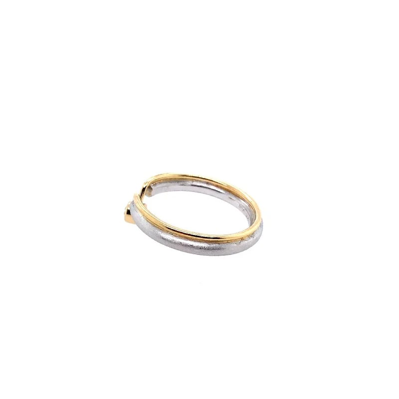 Platin Ring Bicolor mit Brillanten