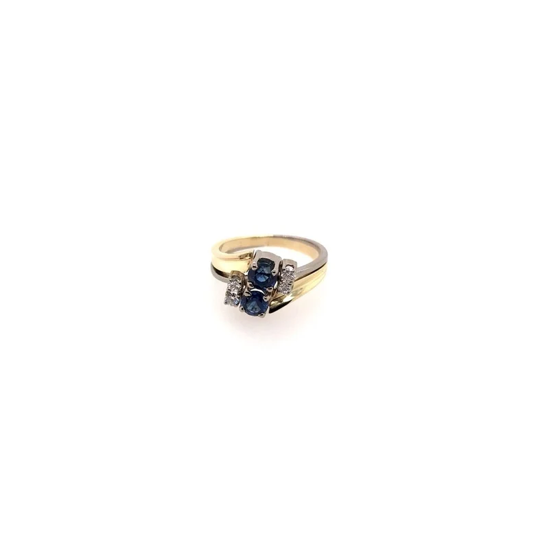 Ring Bicolor Gold 585 mit Saphiren & Brillanten