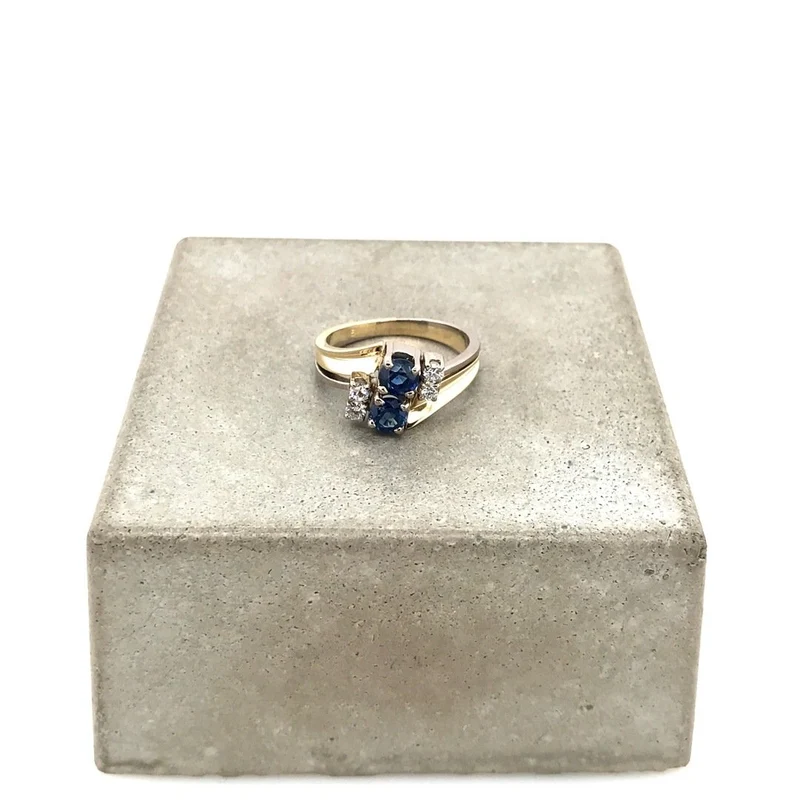 Ring Bicolor Gold 585 mit Saphiren & Brillanten