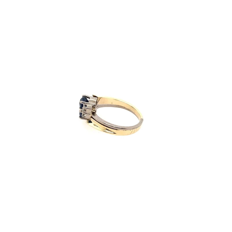 Ring Bicolor Gold 585 mit Saphiren & Brillanten