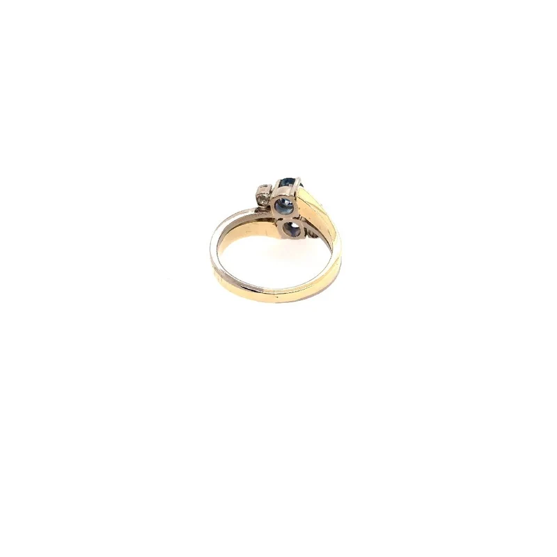 Ring Bicolor Gold 585 mit Saphiren & Brillanten