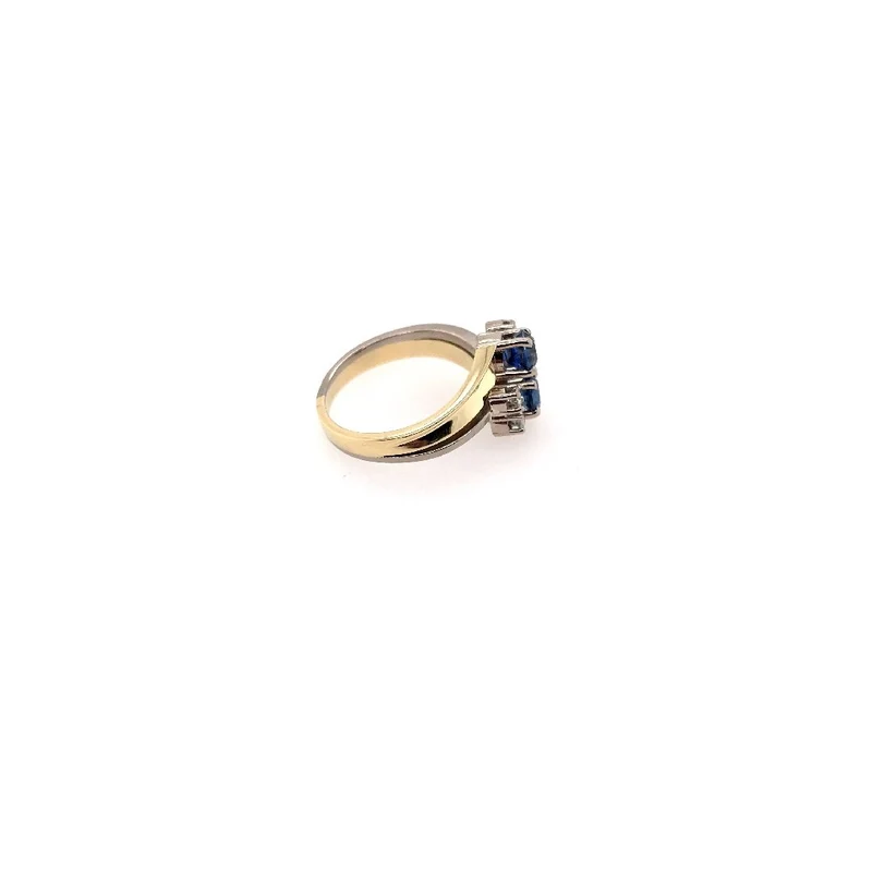 Ring Bicolor Gold 585 mit Saphiren & Brillanten