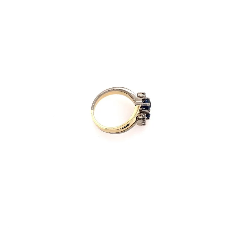 Ring Bicolor Gold 585 mit Saphiren & Brillanten