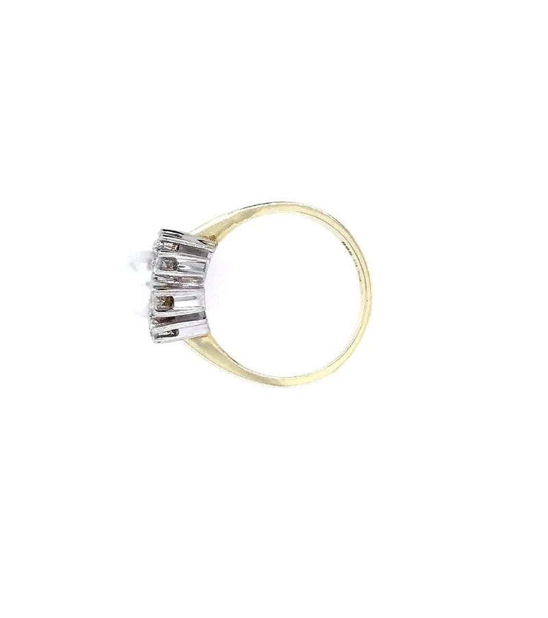 Ring Bicolor Gold 585 mit Perle & Brillanten
