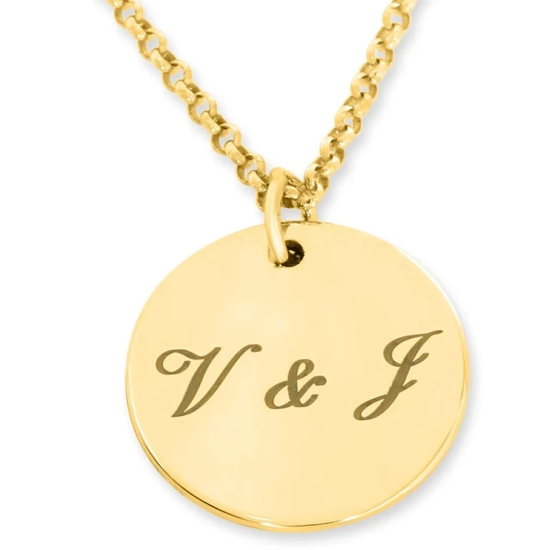 INITIALEN KETTE MODERNE HALSKETTE GOLD DAMENSCHMUCK ONLINE GRAVUR PERSONALISIERT