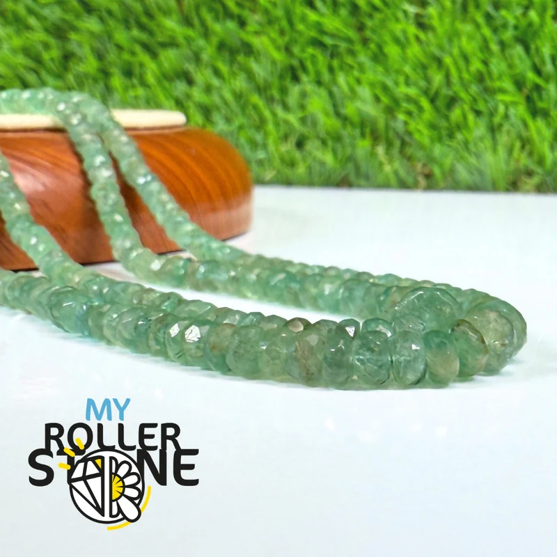 Facettierte Smaragdperlen – 5A – Abgestufte Perlenkette