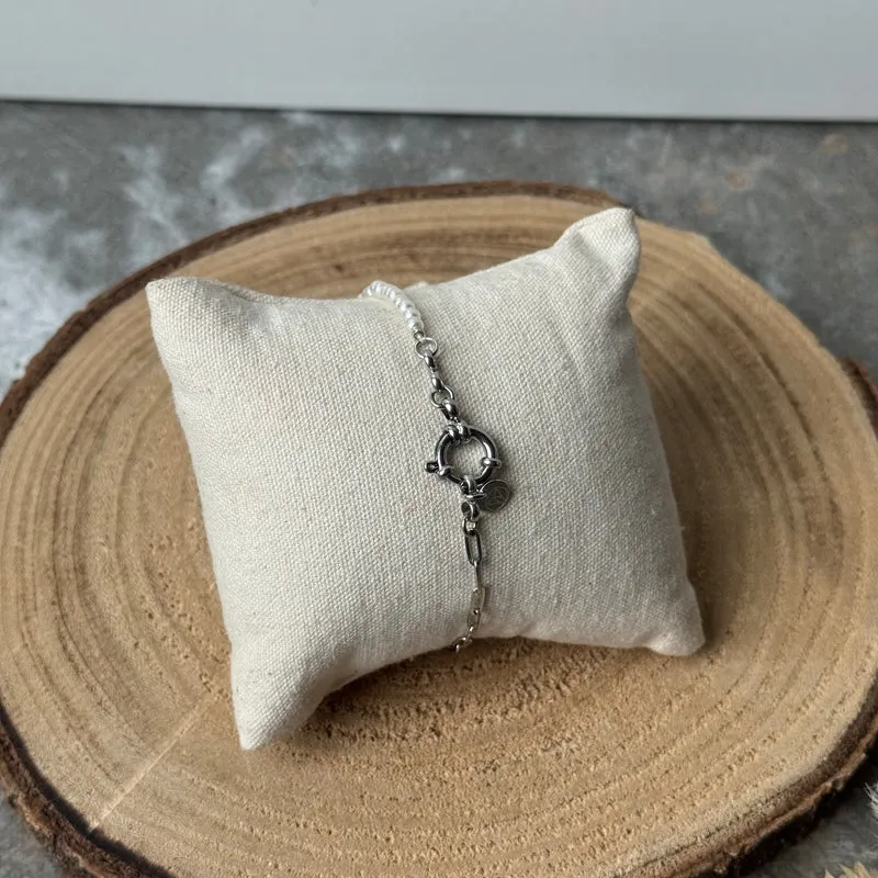 KAIA Armband | Perlen Silber