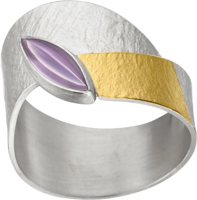 925er Silber Ring feingoldbelegt MANU R1160AM