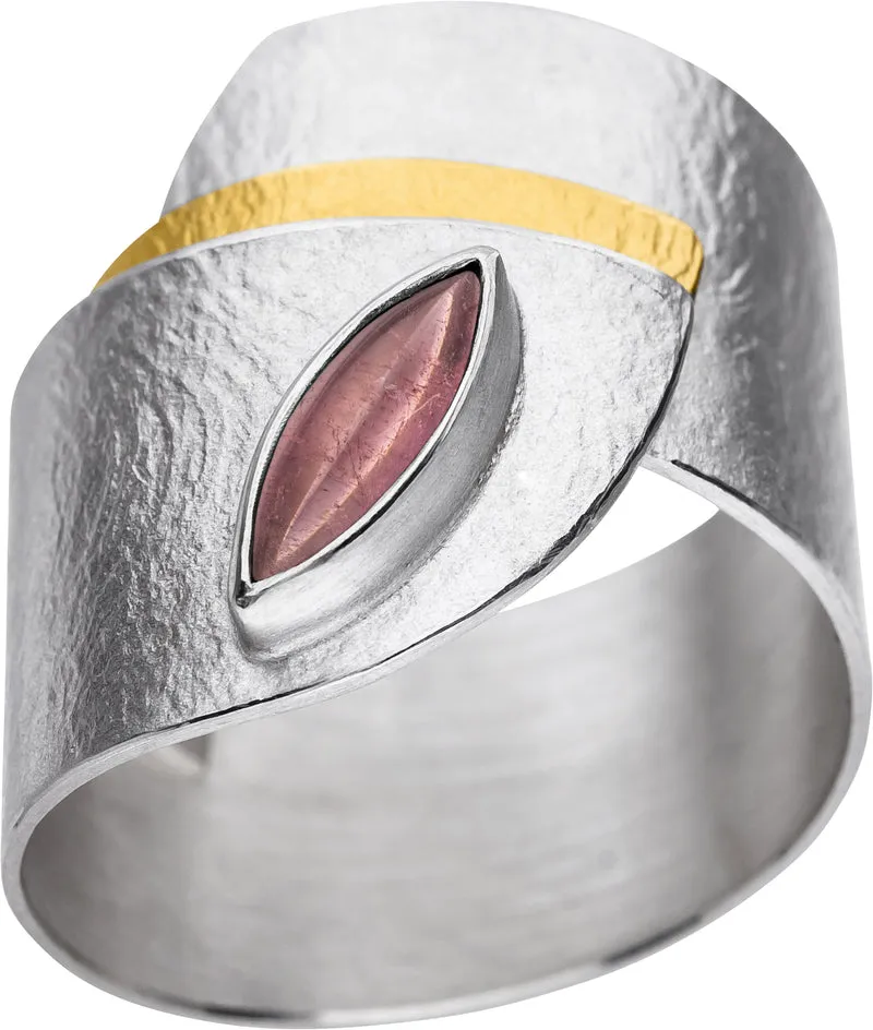 925er Silber Ring feingoldbelegt MANU R1193TUR