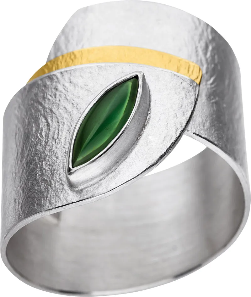 925er Silber Ring feingoldbelegt MANU R1193TU
