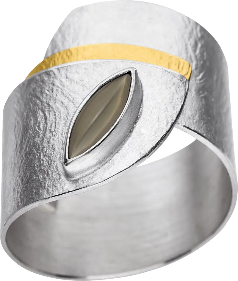 925er Silber Ring feingoldbelegt MANU R1193MG