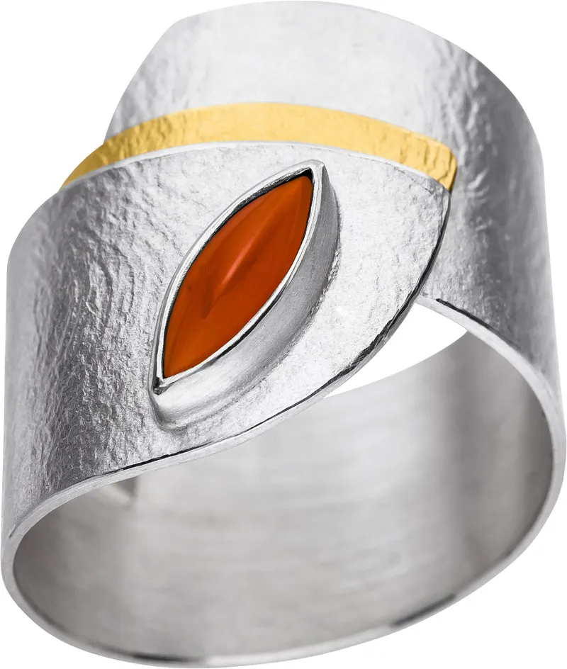 925er Silber Ring feingoldbelegt MANU R1193KA