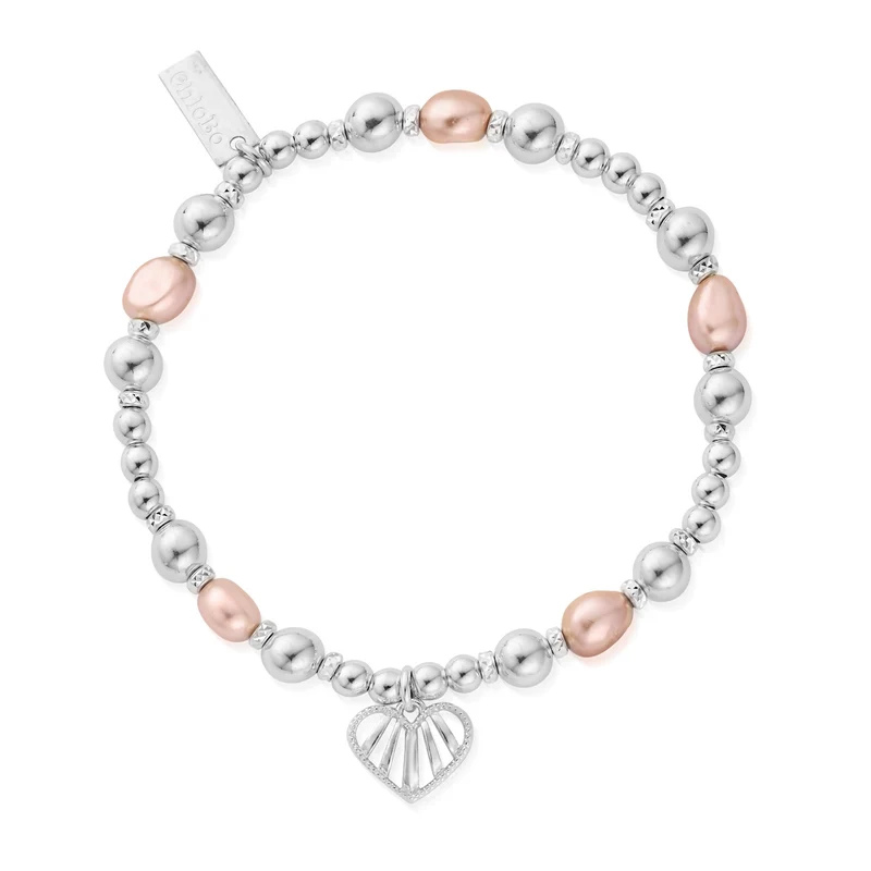 Loving Heart Pink Pearl Bracelet