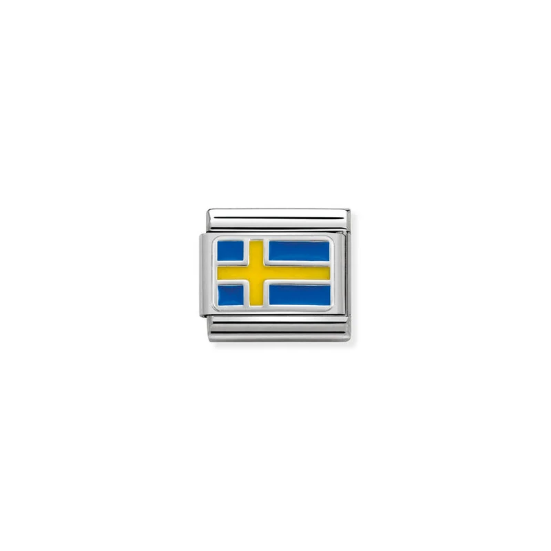 Classic Silver and Enamel Sweden Travel & Flag Charms