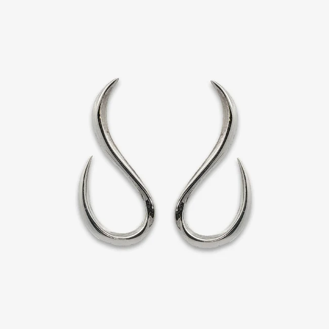 Silver Loop The Loop Chunky Stud Earrings