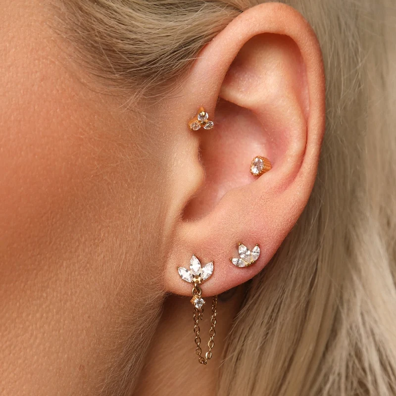 Cataleya Ohrstecker | 18K vergoldet