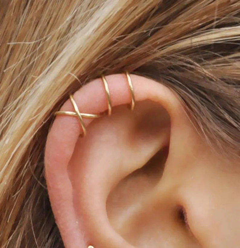 Crossing Plain Ear Cuff | 925 Echtsilber