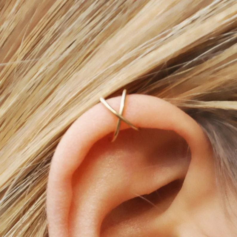 Crossing Plain Ear Cuff | 925 Echtsilber
