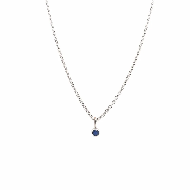Kette mit Anhänger Weissgold 585 mit Safir