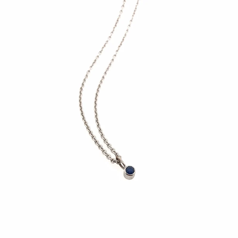 Kette mit Anhänger Weissgold 585 mit Safir