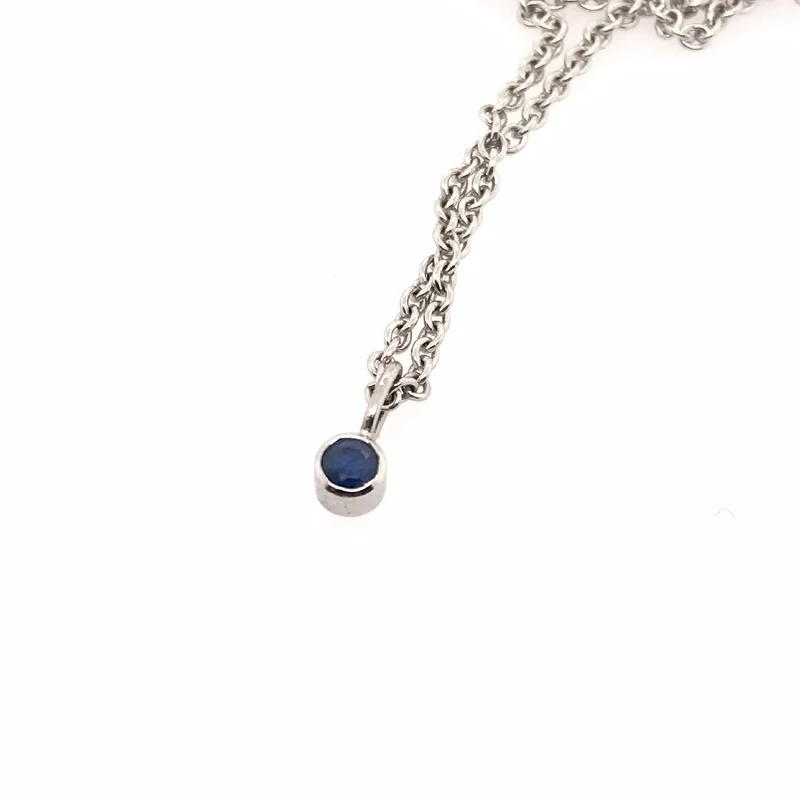 Kette mit Anhänger Weissgold 585 mit Safir