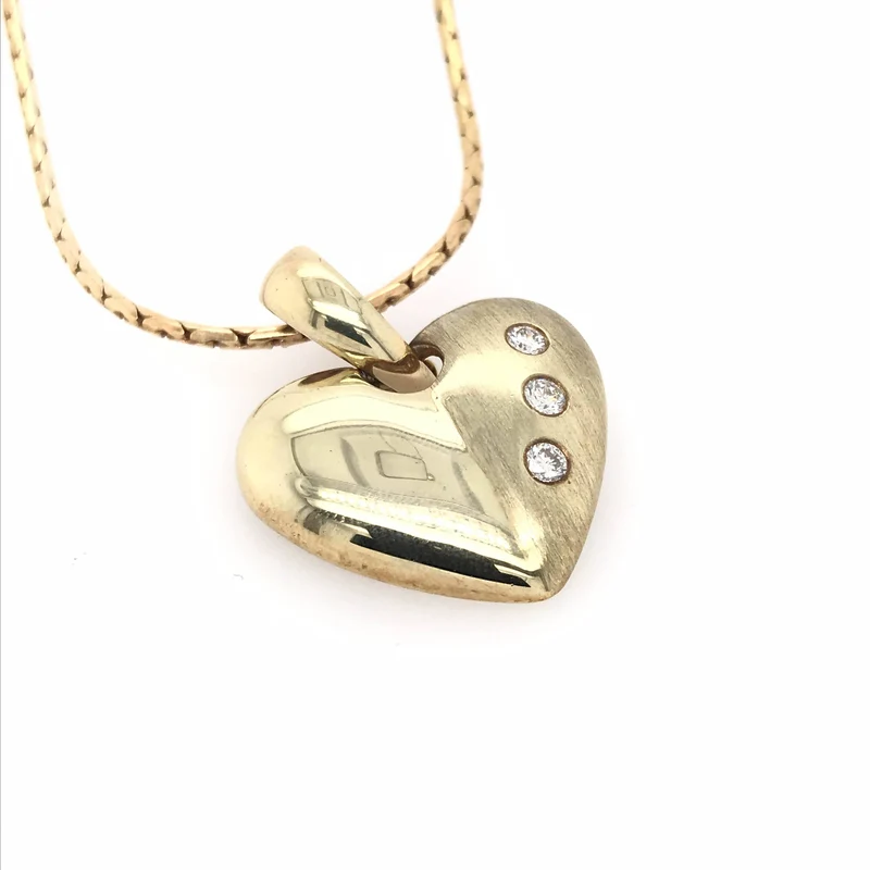 Kette mit Herz-Anhänger Gelbgold 585 mit Brillanten