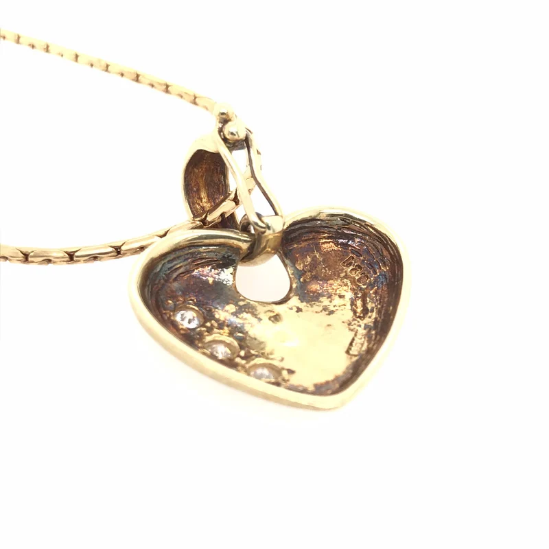 Kette mit Herz-Anhänger Gelbgold 585 mit Brillanten