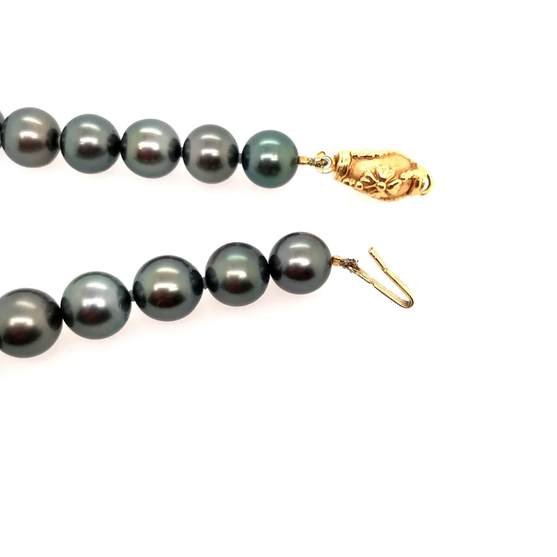 Exklusive Tahitiperlenkette Gelbgold 750