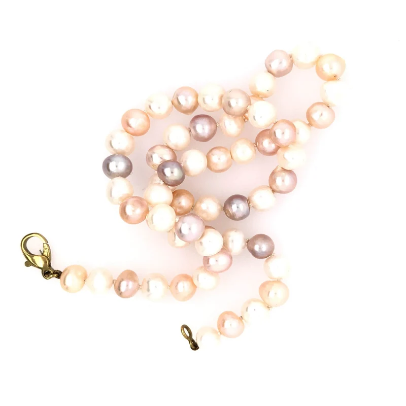 Perlenkette rosatöne Gelbgold 585