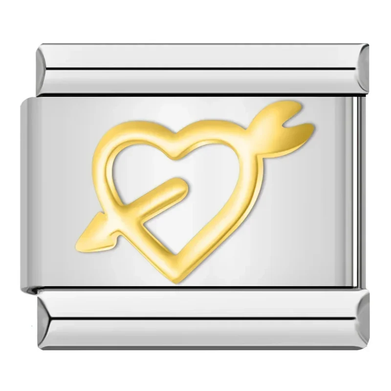 Herz mit Pfeil Silber & Gold