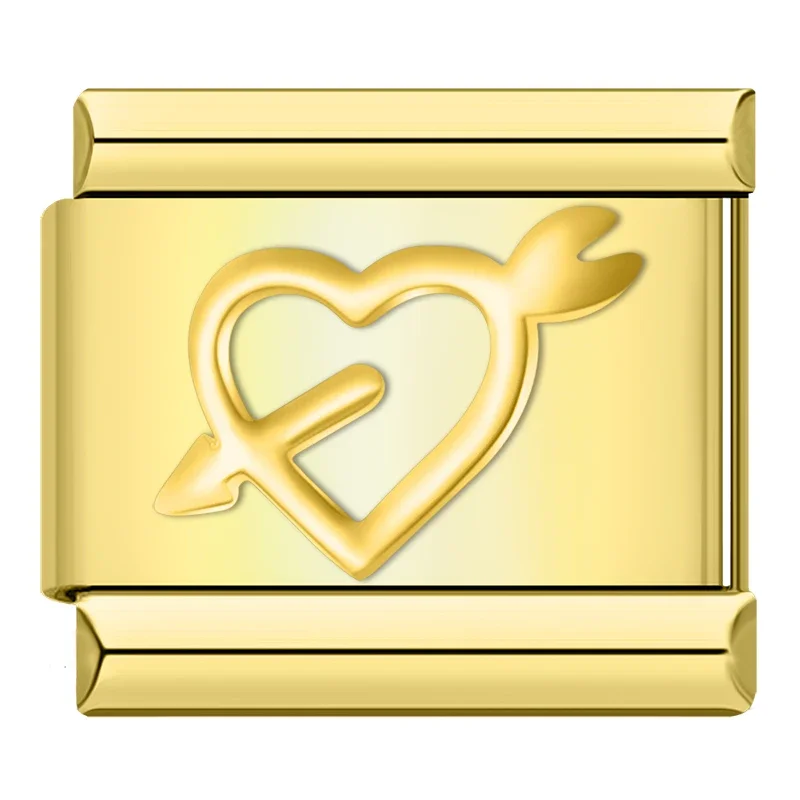 Herz mit Pfeil Silber & Gold