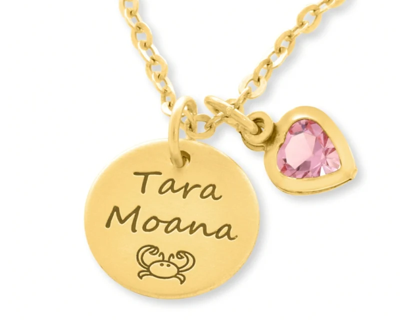 KETTE MÄDCHEN GRAVUR NAMENSKETTE GOLD TAUFSCHMUCK MIT GRAVUR KINDERKETTE HERZ STERNZEICHEN