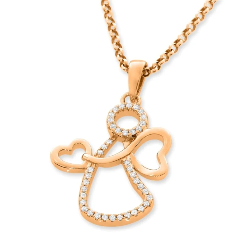ENGELSCHMUCK DAMEN GEBURT HERZ ENGEL HALSKETTE SCHUTZENGEL SCHMUCK