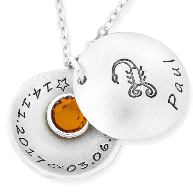 GESCHENK ZUR TAUFE MEDAILLON KETTE MIT NAMEN 925 STERLING SILBER TAUFSCHMUCK TAUFKETTCHEN