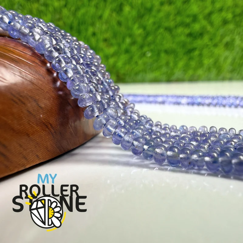 Glatte Tansanitperlen – Rondellform 7A+