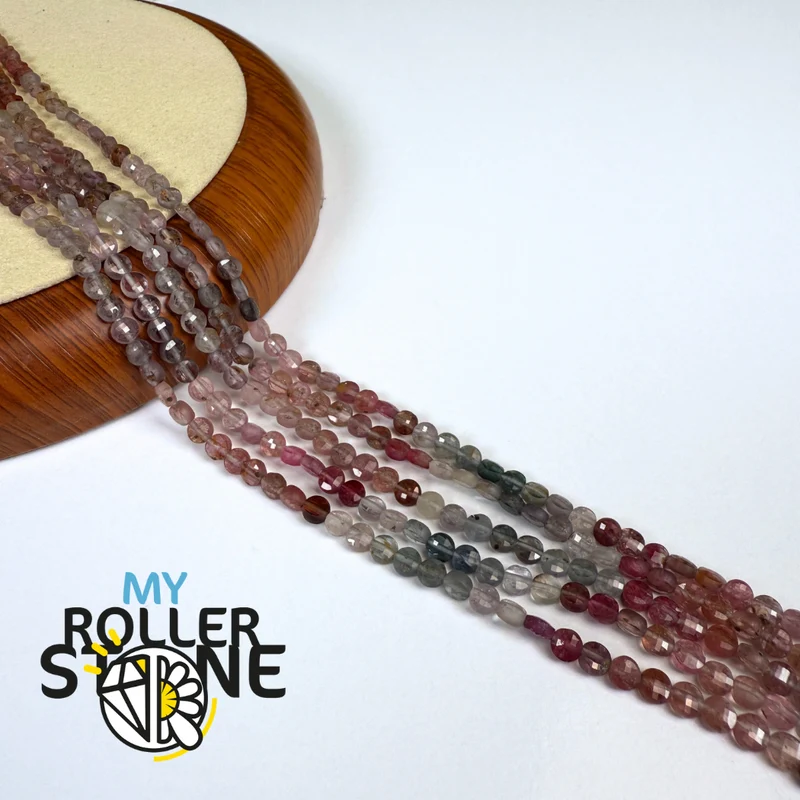 Facettierte, mehrfarbige Spinellperlen – Scheiben- (Keil-)Form