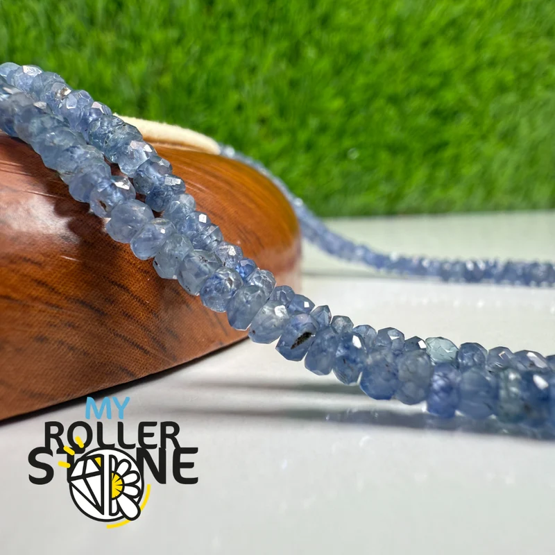 Facettierte burmesische blaue Saphirperlen – abgestufte Perlenkette