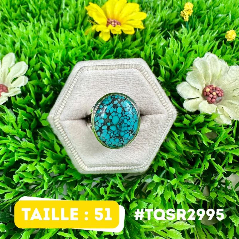 Silberring mit tibetischem Türkis #TQSR2995