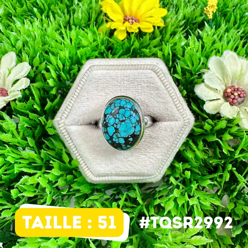 Silberring mit tibetischem Türkis #TQSR2992