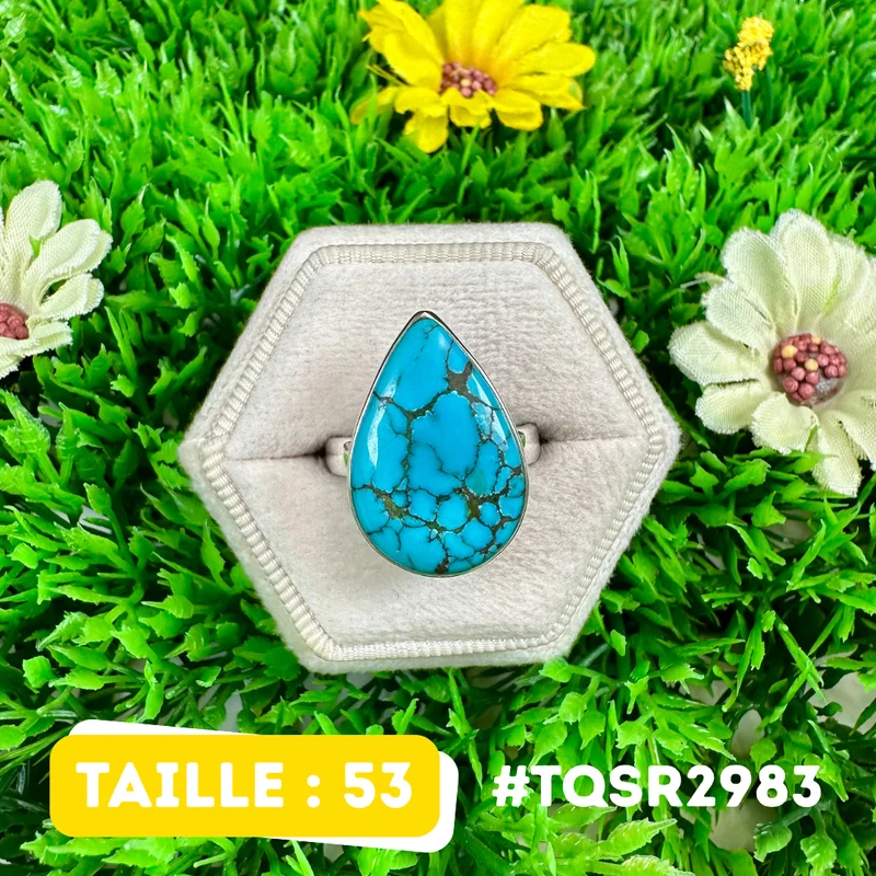 Silberring mit tibetischem Türkis #TQSR2983