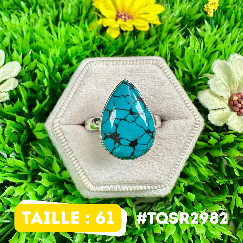 Silberring mit tibetischem Türkis #TQSR2982