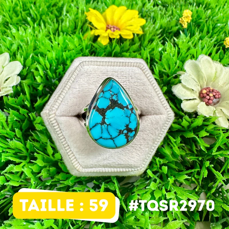 Silberring mit tibetischem Türkis #TQSR2970