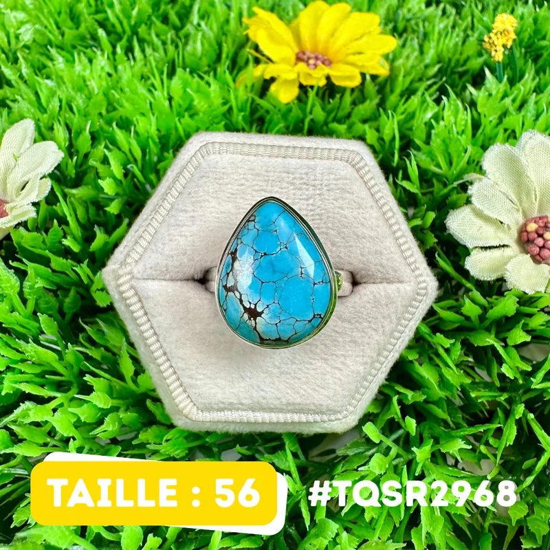 Silberring mit tibetischem Türkis #TQSR2968