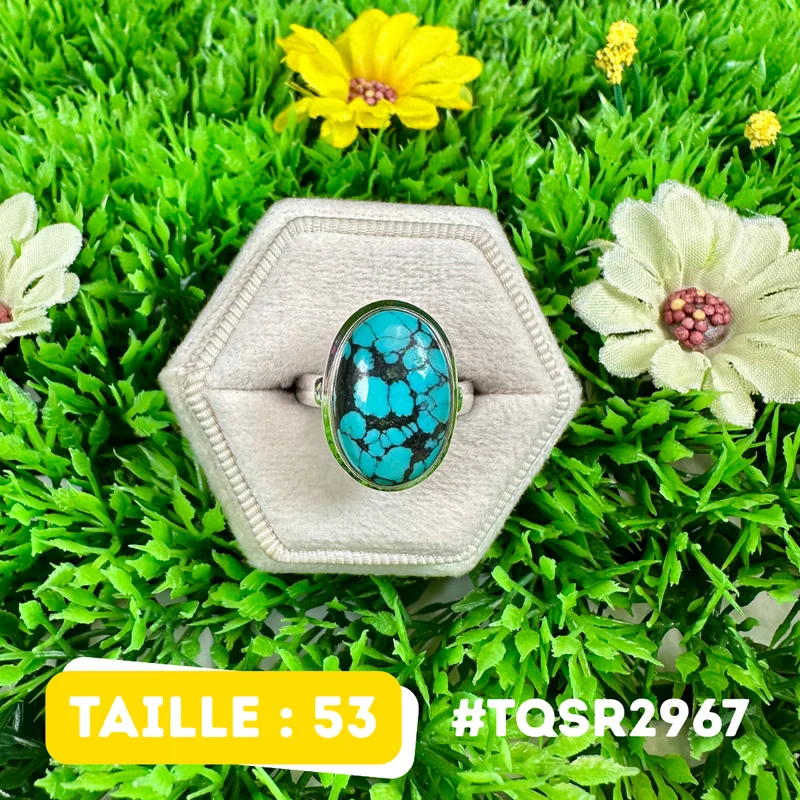 Silberring mit tibetischem Türkis #TQSR2967