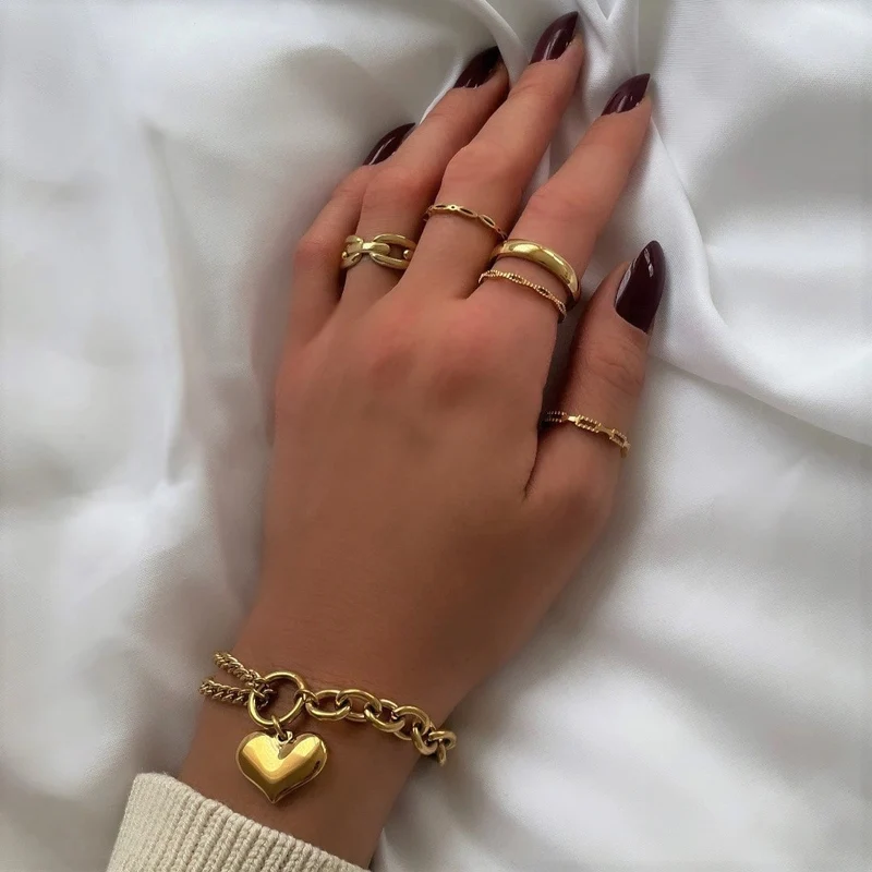 Chunky Heart Armband | 18K vergoldet
